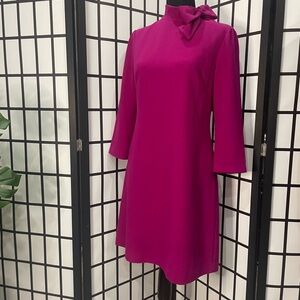 Eliza J Fuchsia Long Sleeve Dress